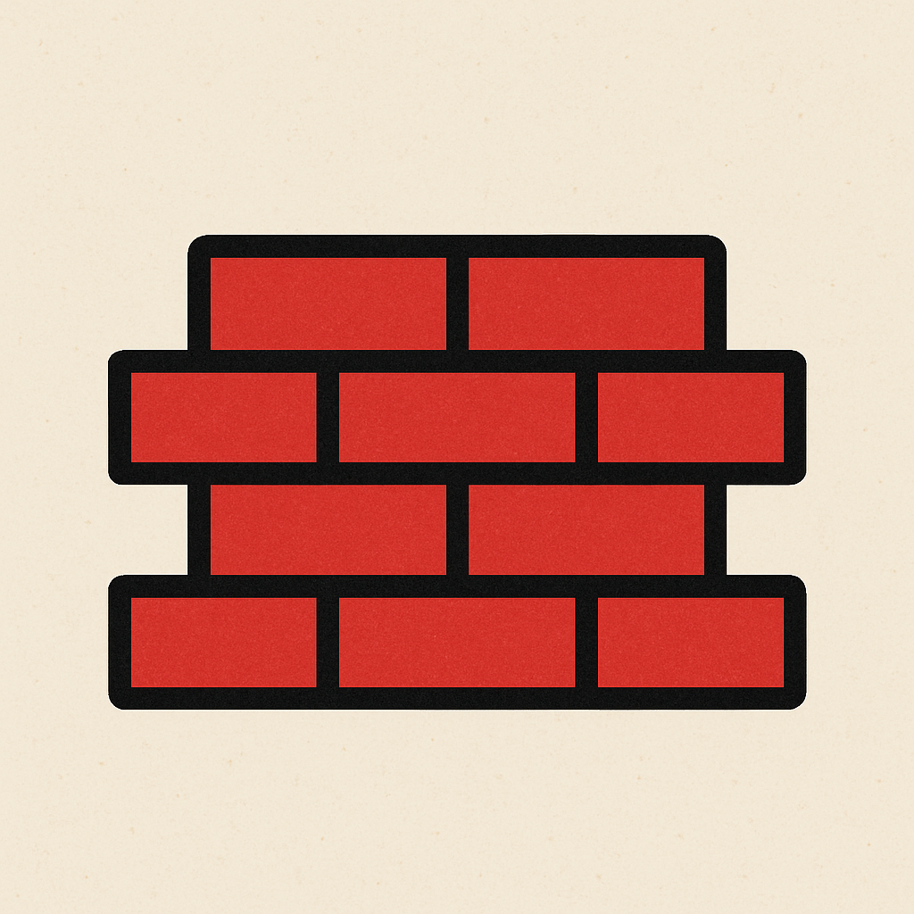 Cartoon of a brick wall to indicate repointing