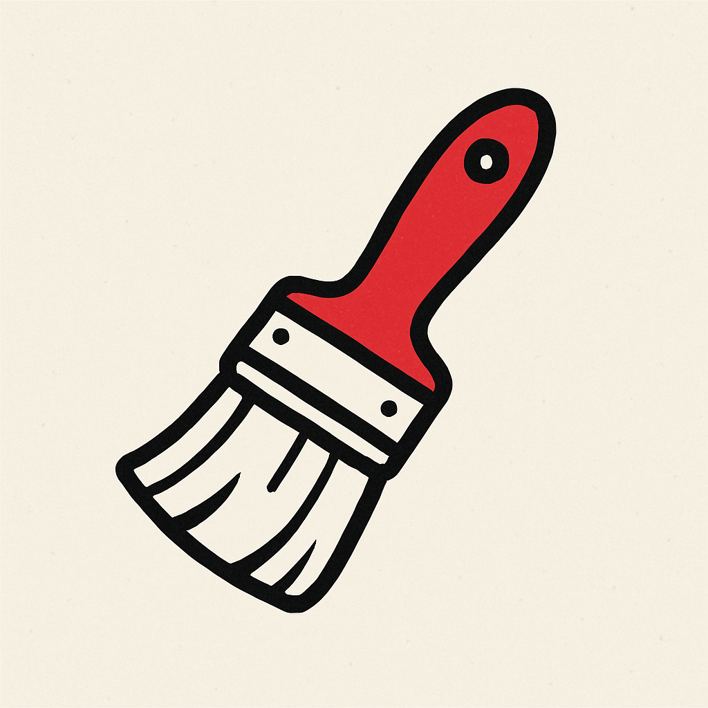 Cartoon paintbrush to indicate interior painting
